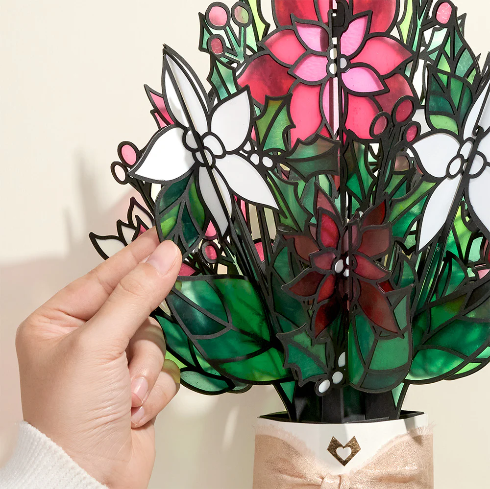 A Child is Born Christmas Pop-Up Card & Suncatcher Bouquet Bundle - Image 5