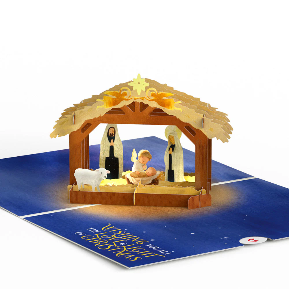 A Child is Born Nativity Light-Up Pop-Up Card - Image 5