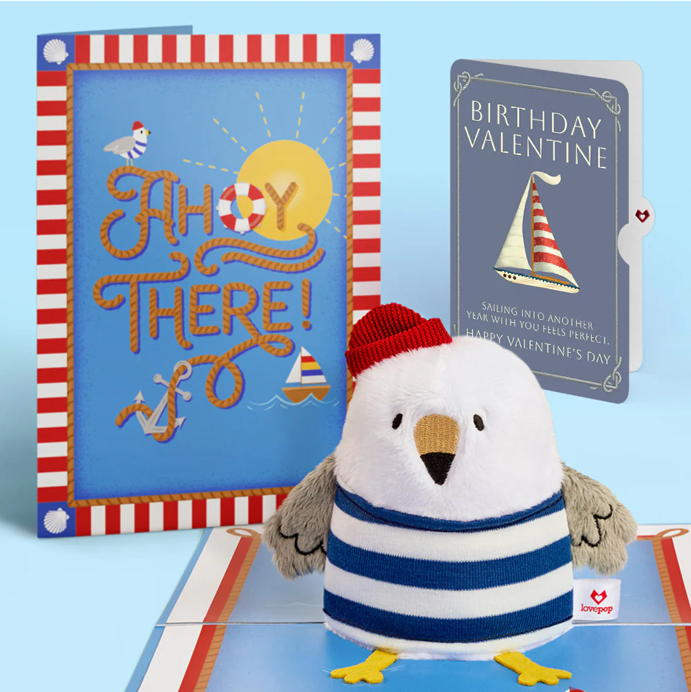'Ahoy There' Birthday Valentine Plushpop Card and Sentiment Set