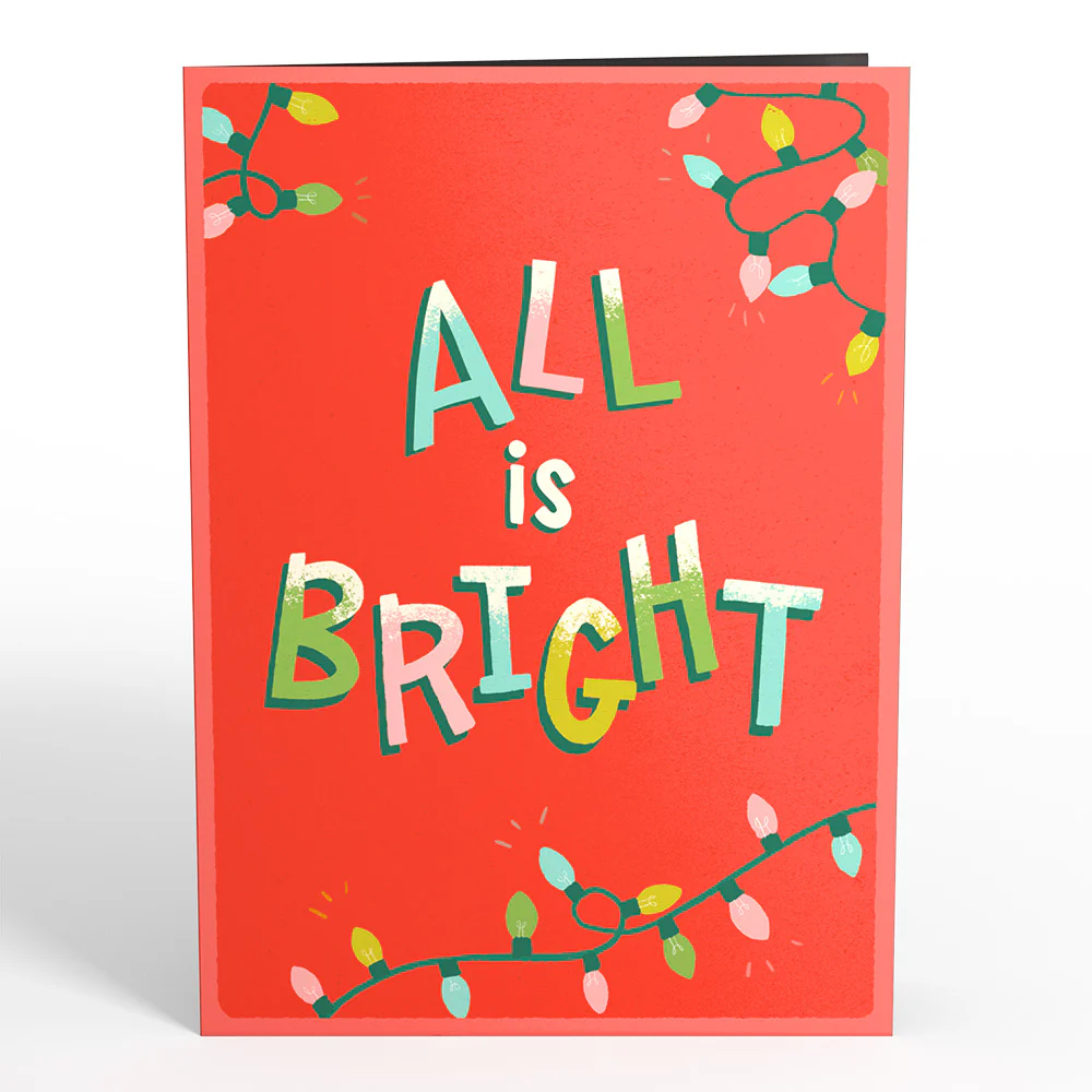All Is Bright Holiday Reindeer Light-Up Pop-Up Card - Image 5