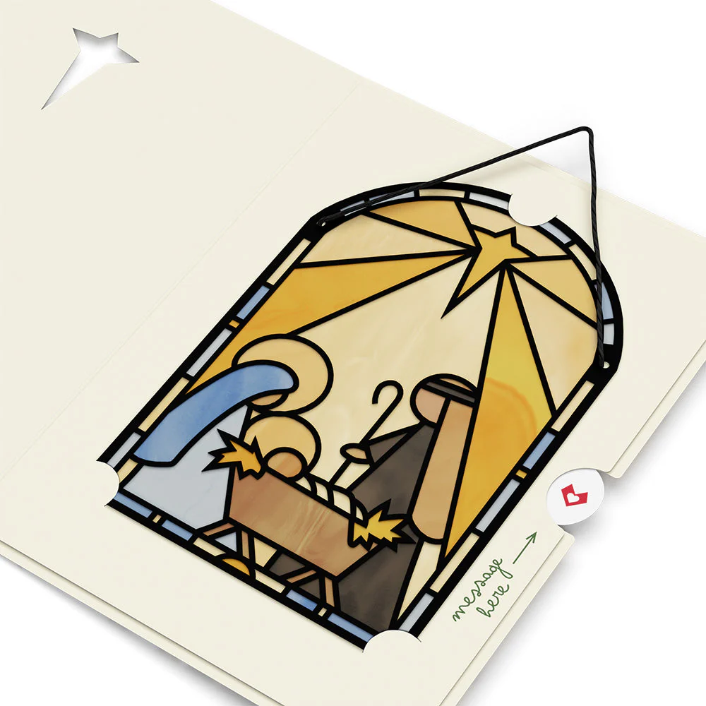 All Is Calm Nativity Suncatcher Card - Image 4