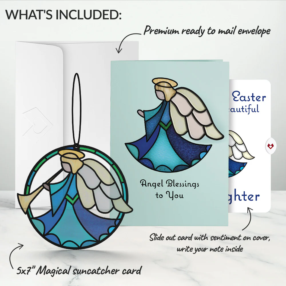Angel Blessings to You Easter Suncatcher Card and Sentiment Set for Daughter - Image 2