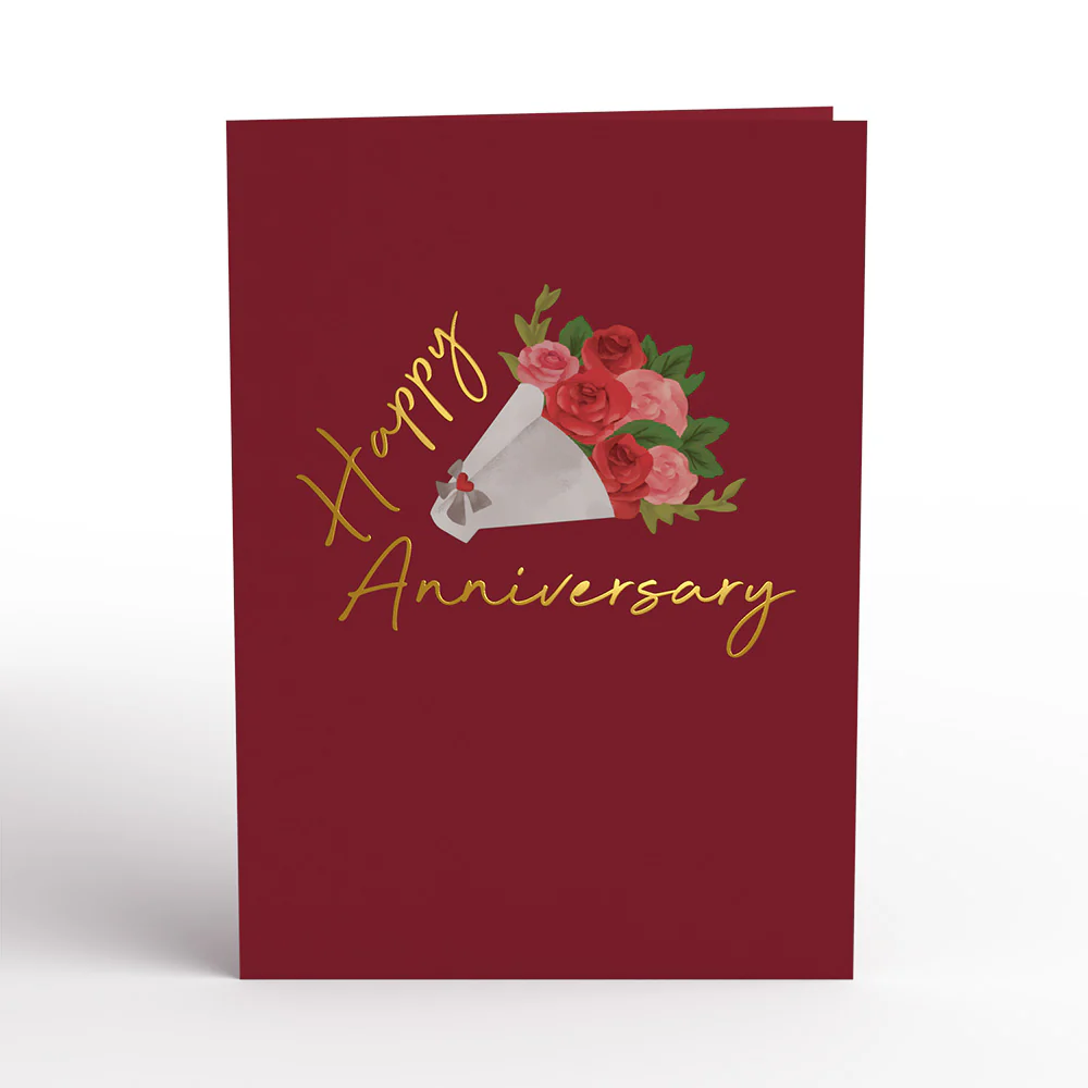 Anniversary Roses Bouquet Pop-Up Card - Image 4