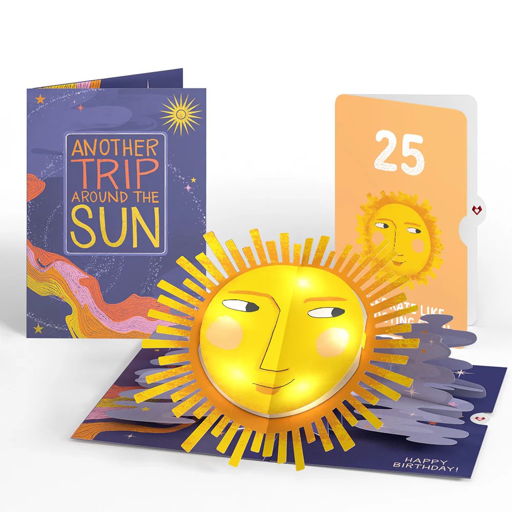 Another Trip Around the Sun 25th Birthday Light-Up Pop-Up Card and Sentiment Set