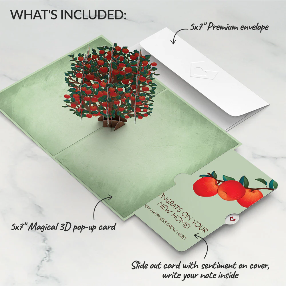 Apple Tree Housewarming Pop-Up Card and Sentiment Set - Image 2