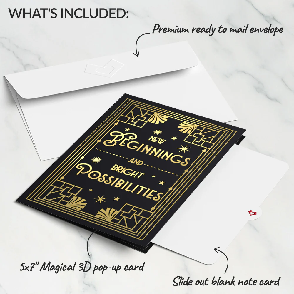 Art Deco New Year Pop-Up Card - Image 5
