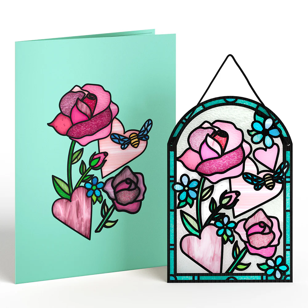 Bee-u-tiful Roses Suncatcher Card - Image 2