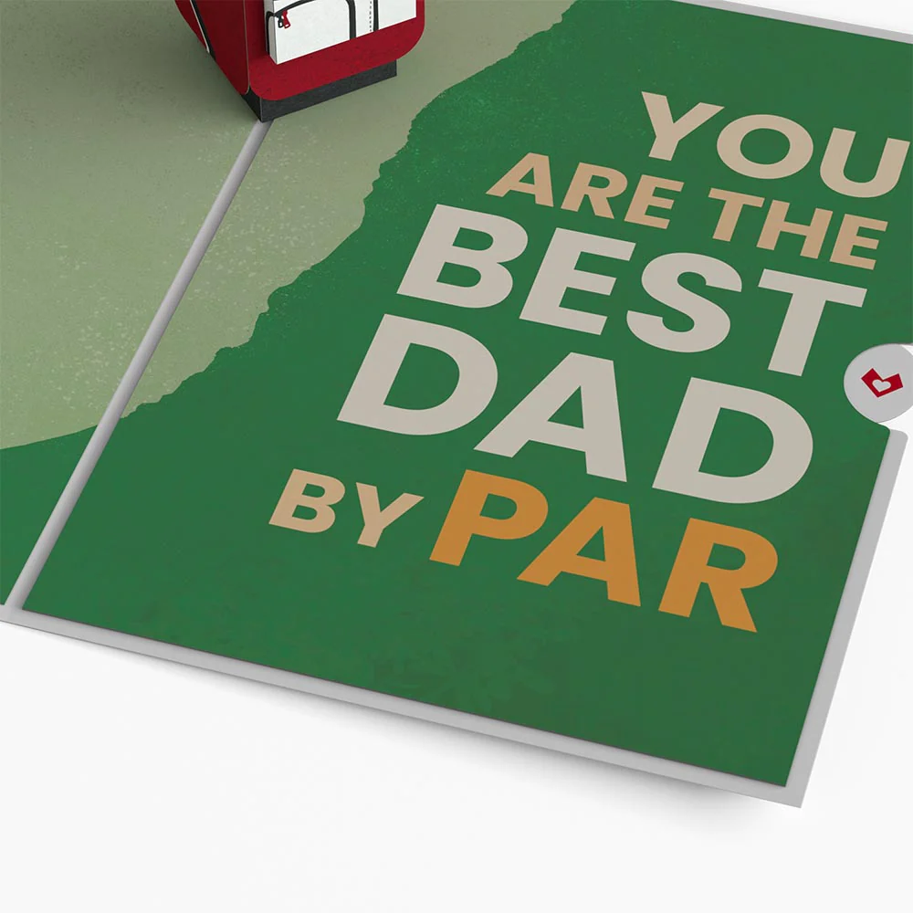 Best Dad by Par Father's Day Pop-Up Card & Bouquet Bundle - Image 3