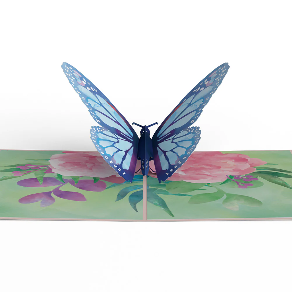 Birthday Blue Morpho Butterfly Pop-Up Card - Image 3