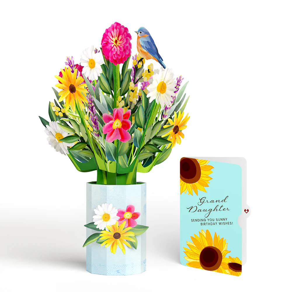 Black-Eyed Susan Birthday Bouquet and Sentiment Set for Granddaughter