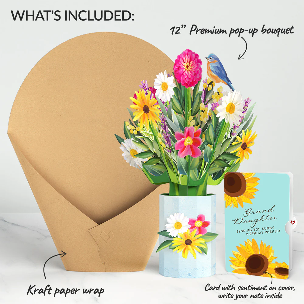 Black-Eyed Susan Birthday Bouquet and Sentiment Set for Granddaughter - Image 2