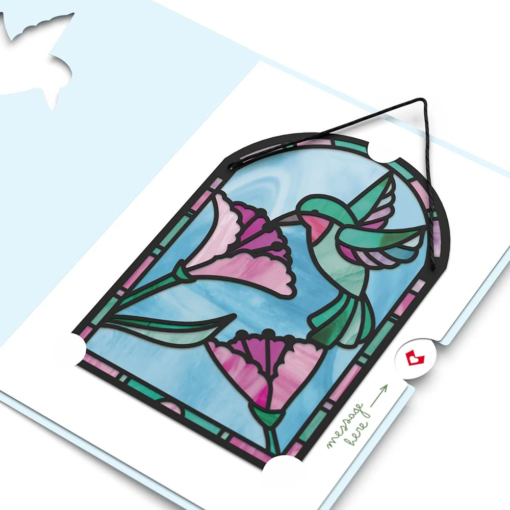 Blessing to Have a Mom Like You Hummingbird Suncatcher Card & Bouquet Bundle - Image 6