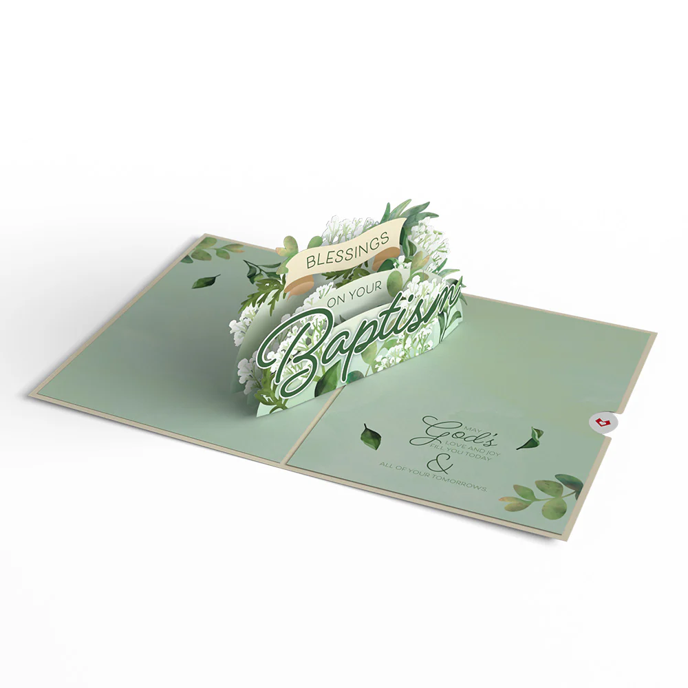 Blessings on Your Baptism Pop-Up Card - Image 3
