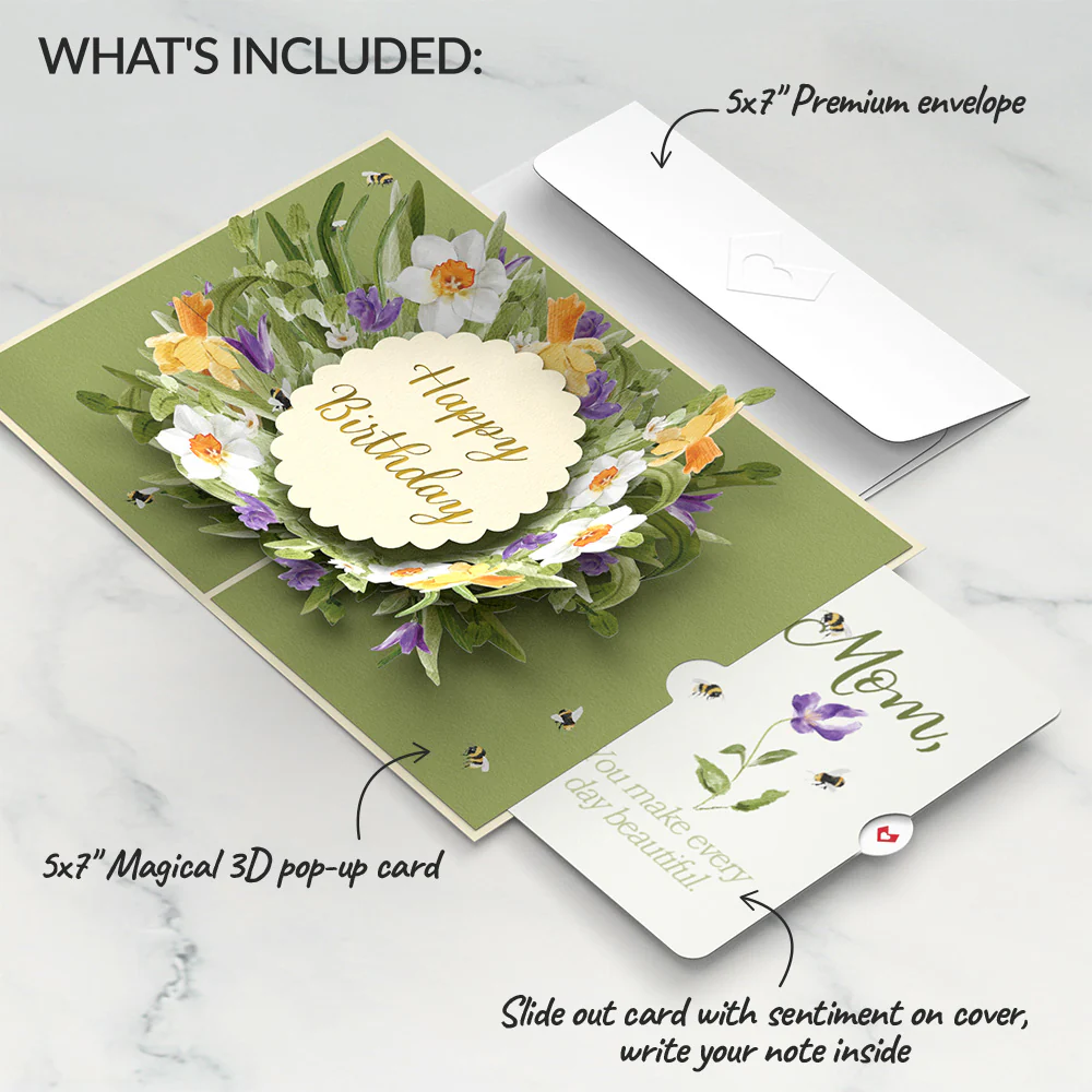 Bloom Birthday Pop-Up Card and Sentiment Set for Mom - Image 2