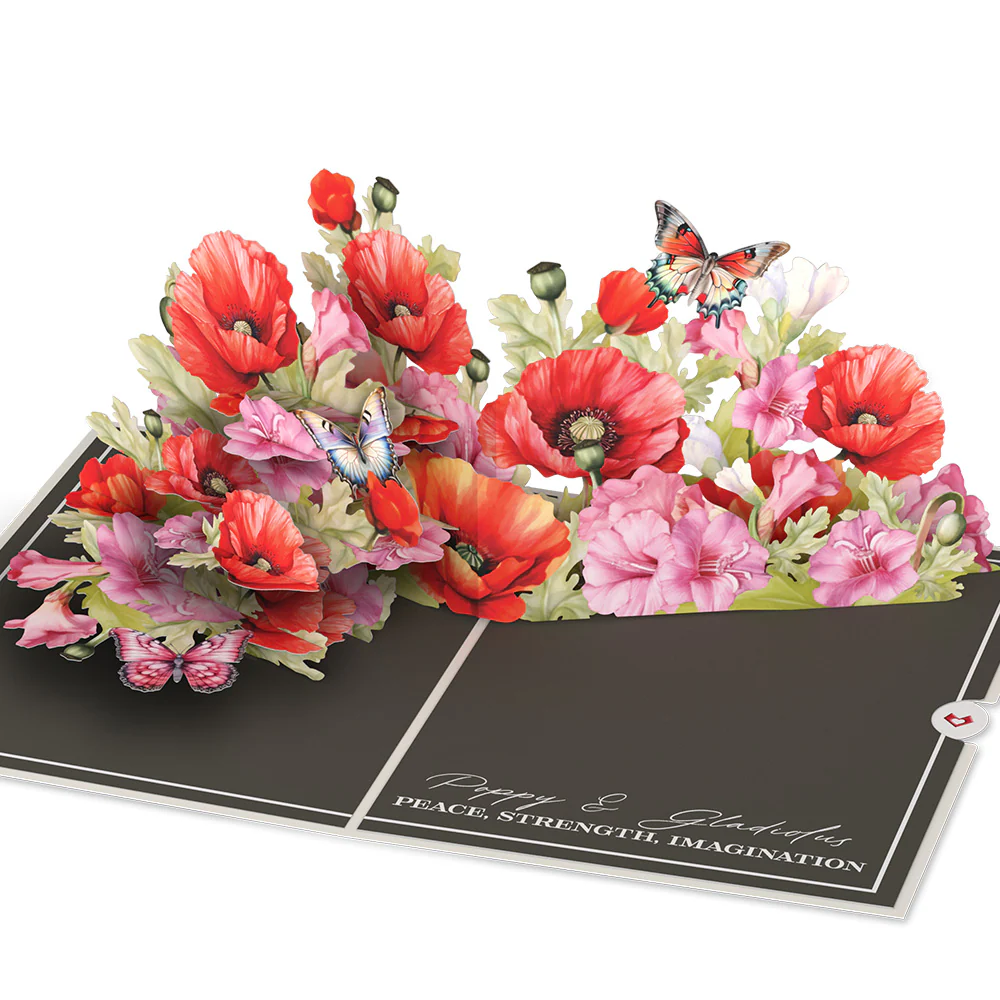 Born to Bloom: August Birth Month Flowers Pop-Up Card and Poppy Sentiment Set - Image 3