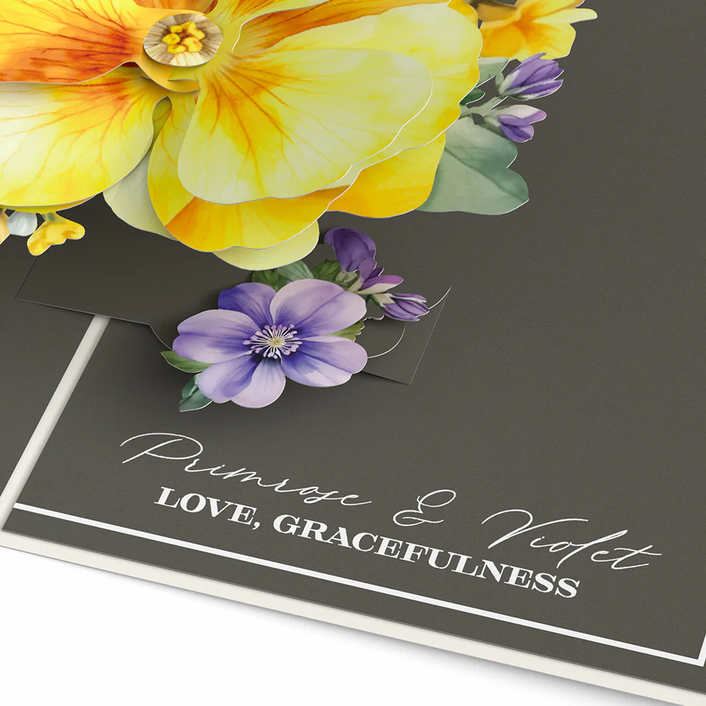 Born to Bloom: February Birth Month Flowers Pop-Up Card - Image 3