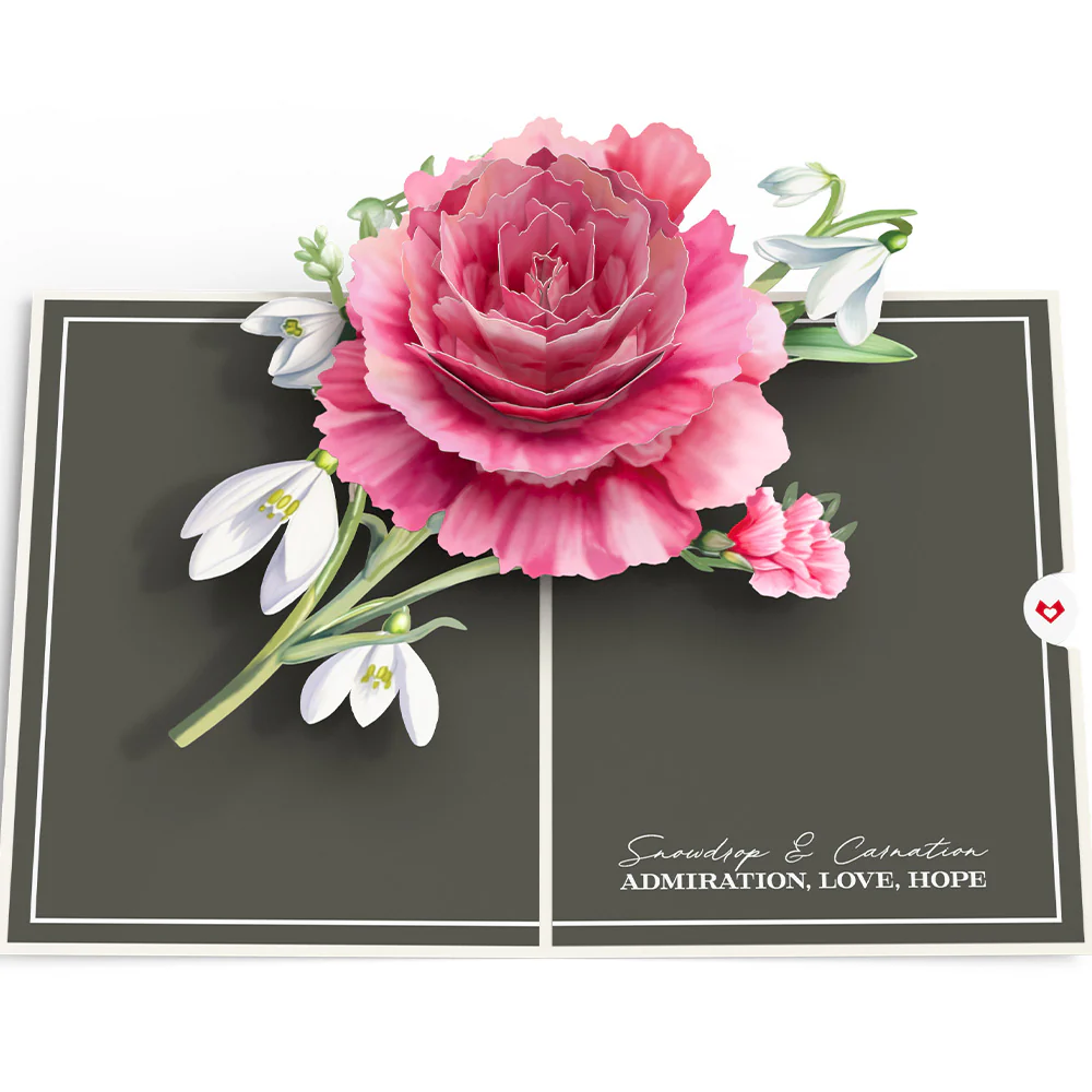 Born to Bloom: January Birth Month Flowers Pop-Up Card - Image 4