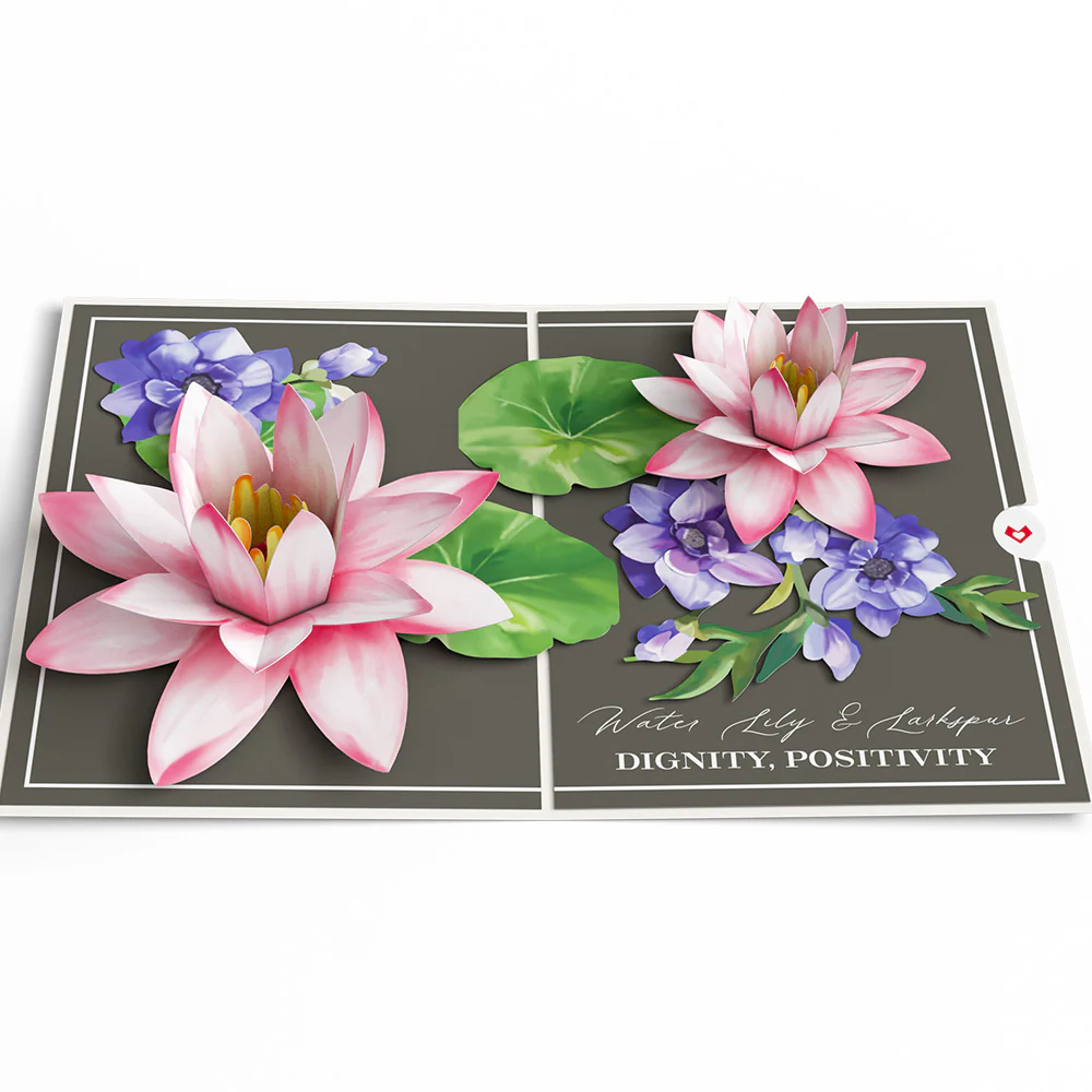 Born to Bloom: July Birth Month Flowers Pop-Up Card - Image 4