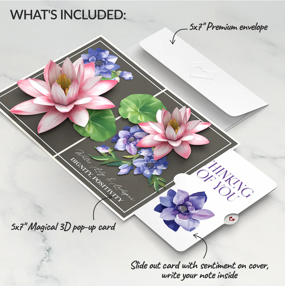 Born to Bloom: July Birth Month Flowers Thinking of You Pop-Up Card and Sentiment Set - Image 2