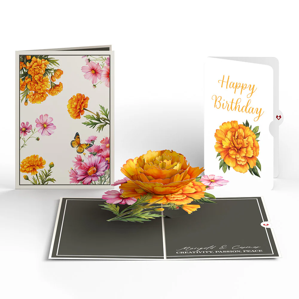 Born to Bloom: October Birth Month Flowers Pop-Up Card and Sentiment Set