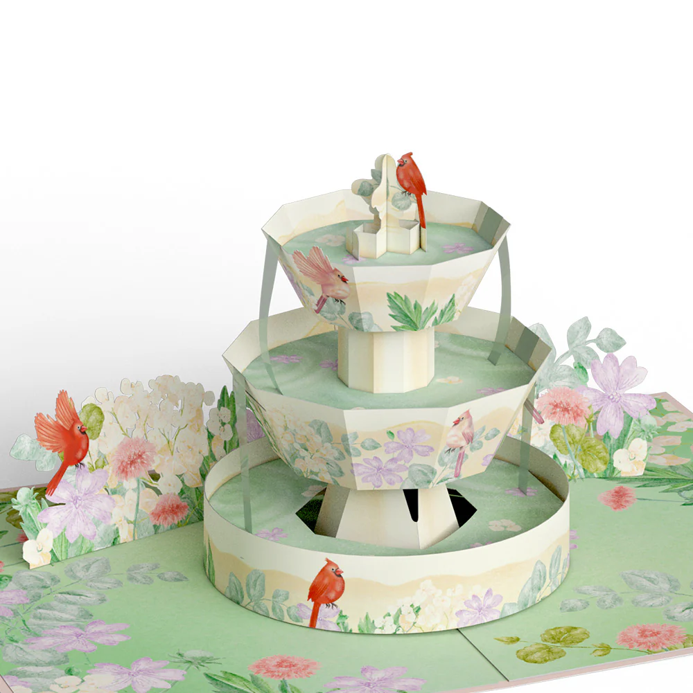 Cardinals in the Garden Birthday Pop-Up Card and Sentiment Set - Image 3