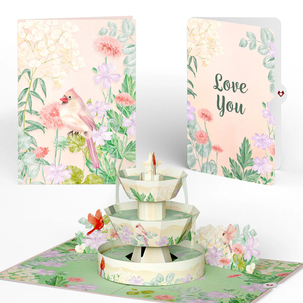 Cardinals in the Garden Love Pop-Up Card and Sentiment Set