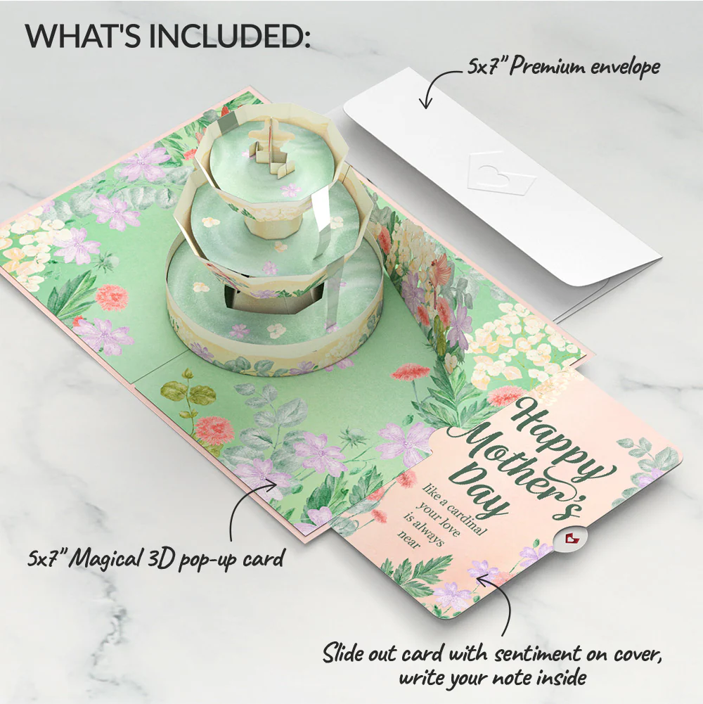 Cardinals in the Garden Mother’s Day Pop-Up Card and Sentiment Set - Image 2