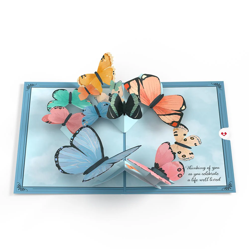 Celebration of Life Sympathy Butterflies Pop-Up Card - Image 3