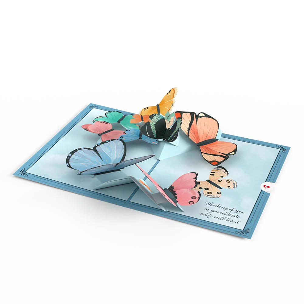 Celebration of Life Sympathy Butterflies Pop-Up Card - Image 6