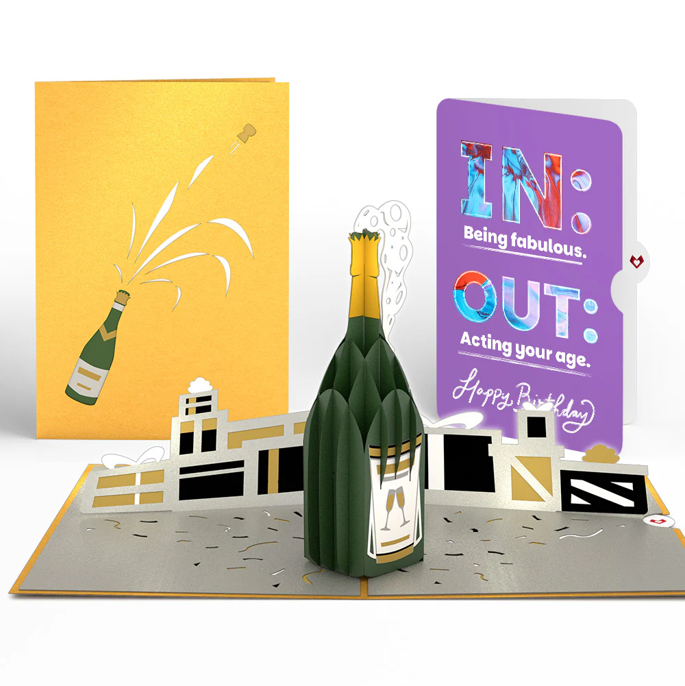 Champagne Celebration Birthday Pop-Up Card and IN & OUT Sentiment Set