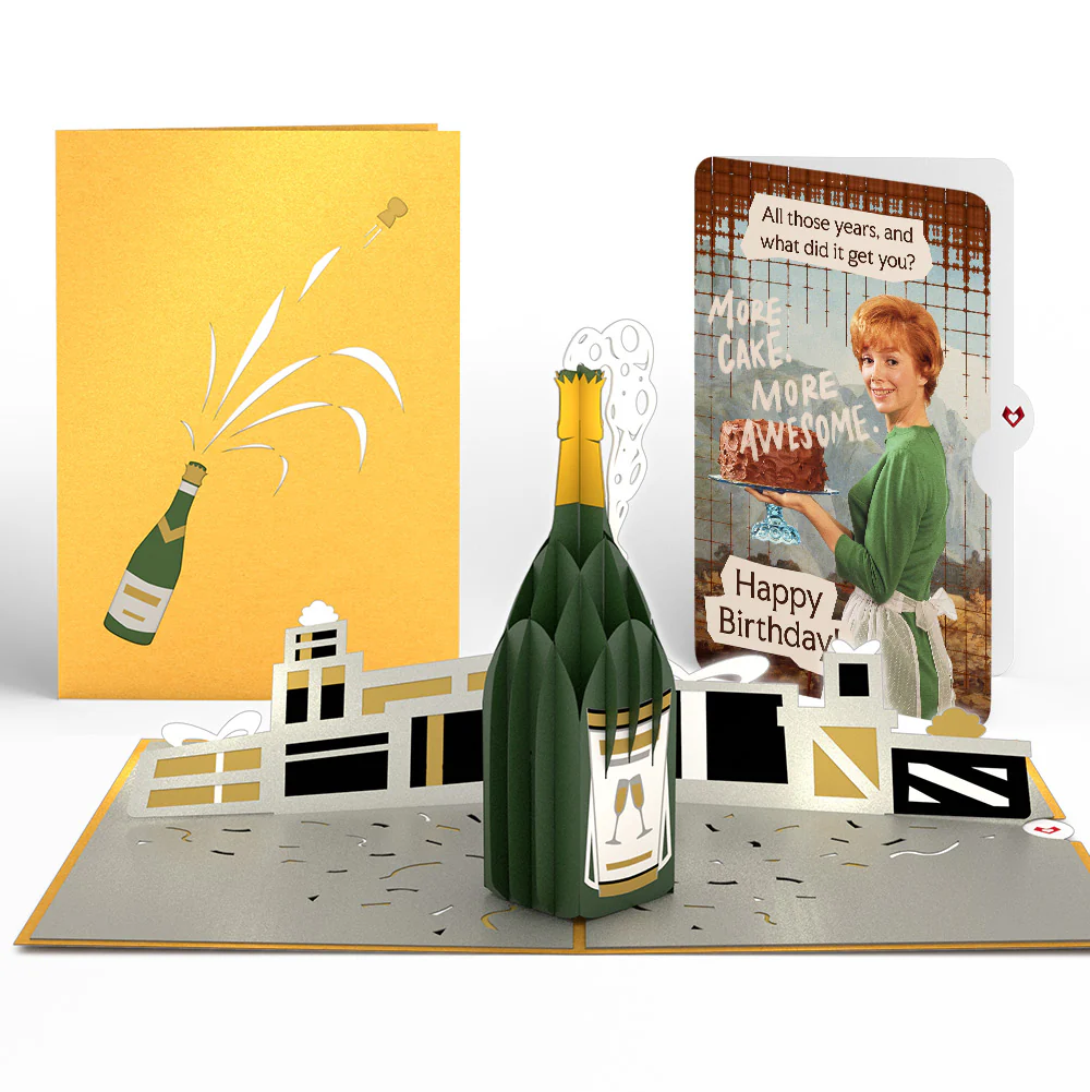 Champagne Celebration Birthday Pop-Up Card and More Cake More Awesome Sentiment Set