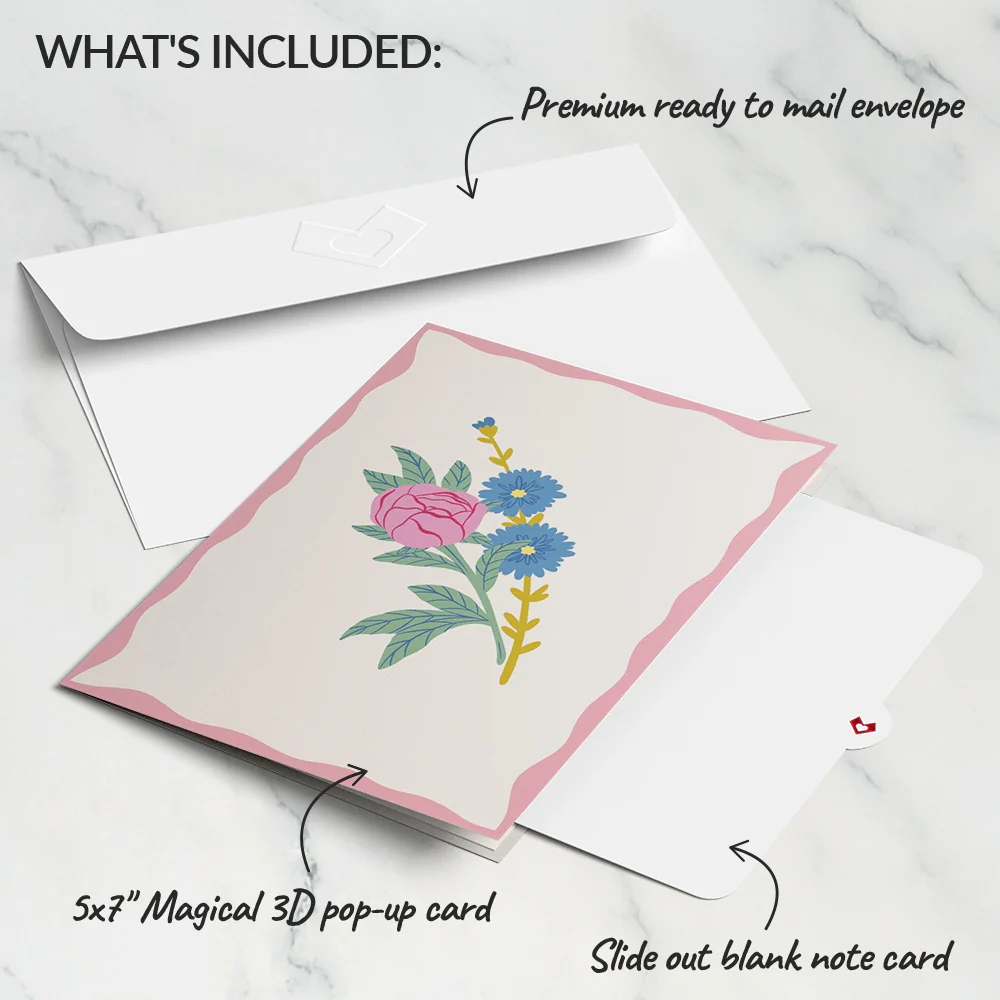 Charming Flower Bunch Pop-Up Card - Image 5