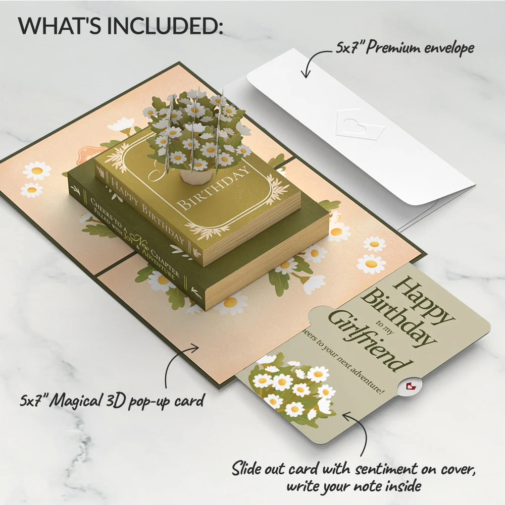 Cheers to a New Chapter Birthday Pop-Up Card and Sentiment Set for Girlfriend - Image 2