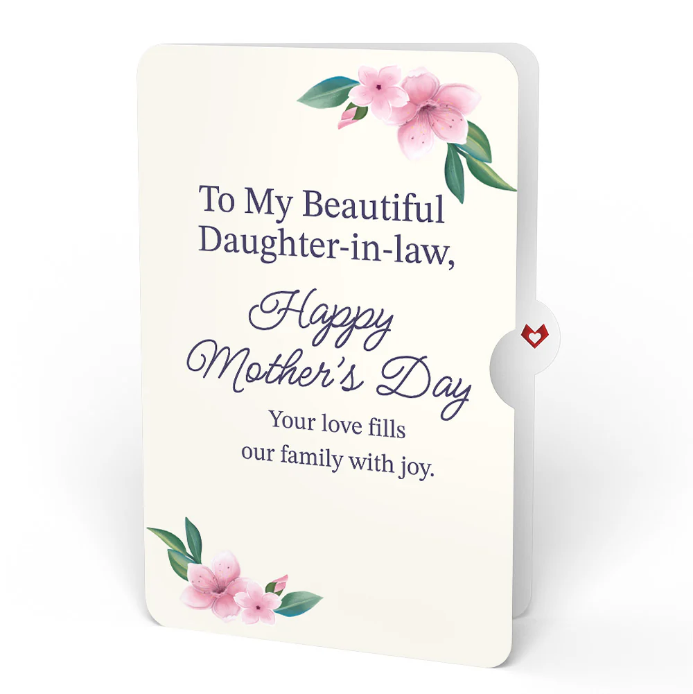 Cherry Blossom Basket with Cardinals Mother's Day Pop-Up Card and Sentiment Set for Daughter-in-law - Image 4