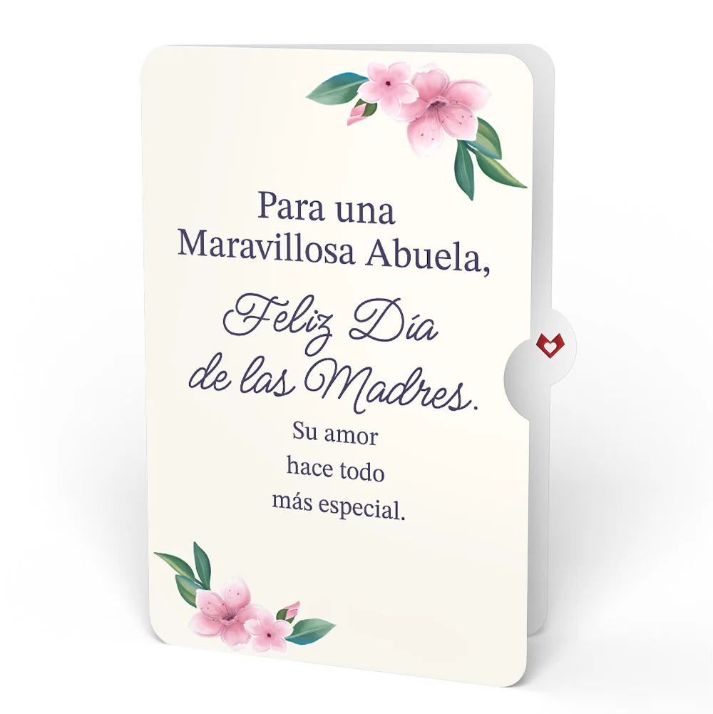 Cherry Blossom Basket with Cardinals Mother's Day Pop-Up Card and Sentiment Set for Spanish Grandmother - Image 4
