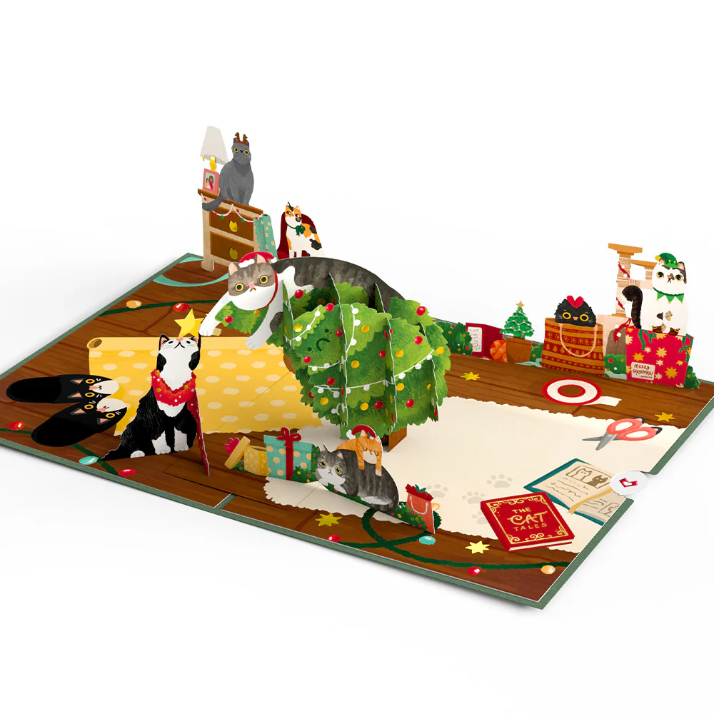 Christmas Cats Pop-Up Card - Image 3