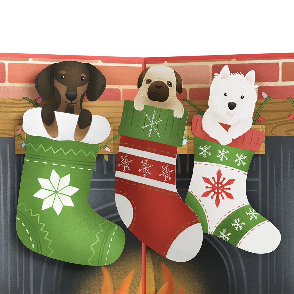 Christmas Dog Stockings Pop-Up Card and Sentiment Set for Dad - Image 3