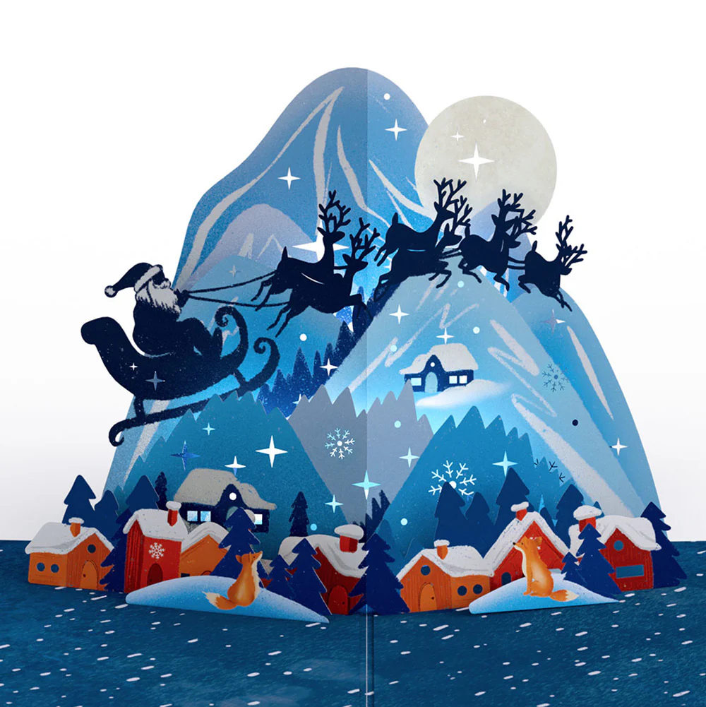 Christmas Eve Sleigh Ride Music and Lights Pop-Up Card and Sentiment Set for Friend - Image 3