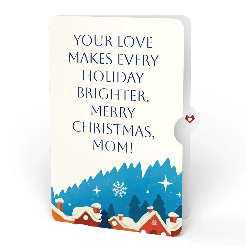 Christmas Eve Sleigh Ride Music and Lights Pop-Up Card and Snow Village Sentiment Set for Mom - Image 4