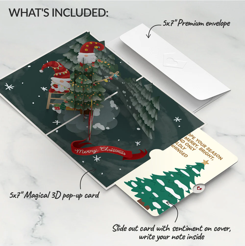Christmas Gnomes Pop-Up Card and Blessing Tree Sentiment Set - Image 2