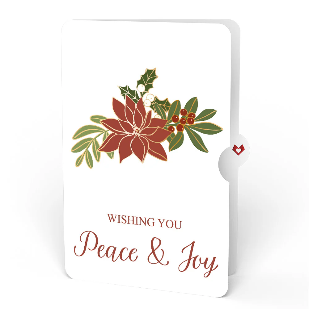 Christmas Poinsettia Bloom Pop-Up Card  and Peace & Joy Sentiment Set - Image 4