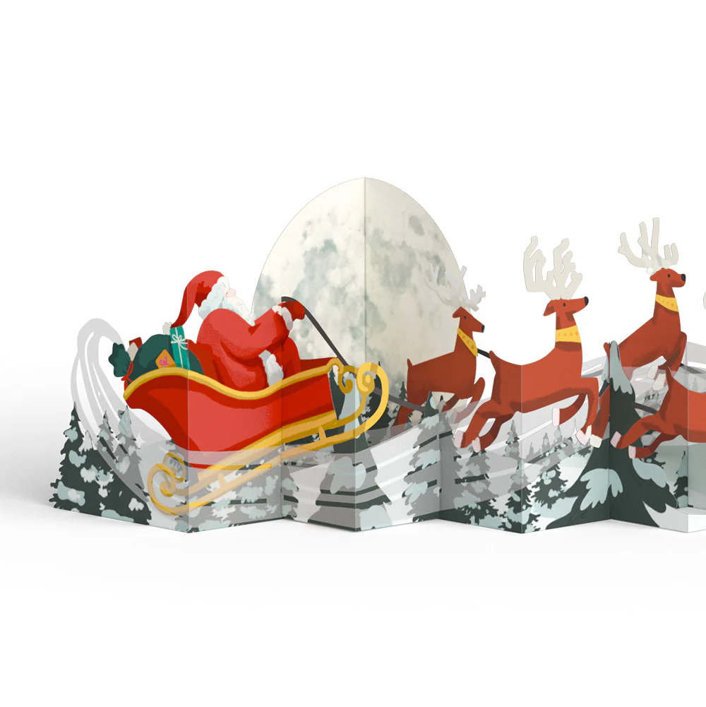 Christmas Sleigh Ride Loooooong Card™ (Expands to 2 feet) and Sentiment Set for Teacher - Image 3