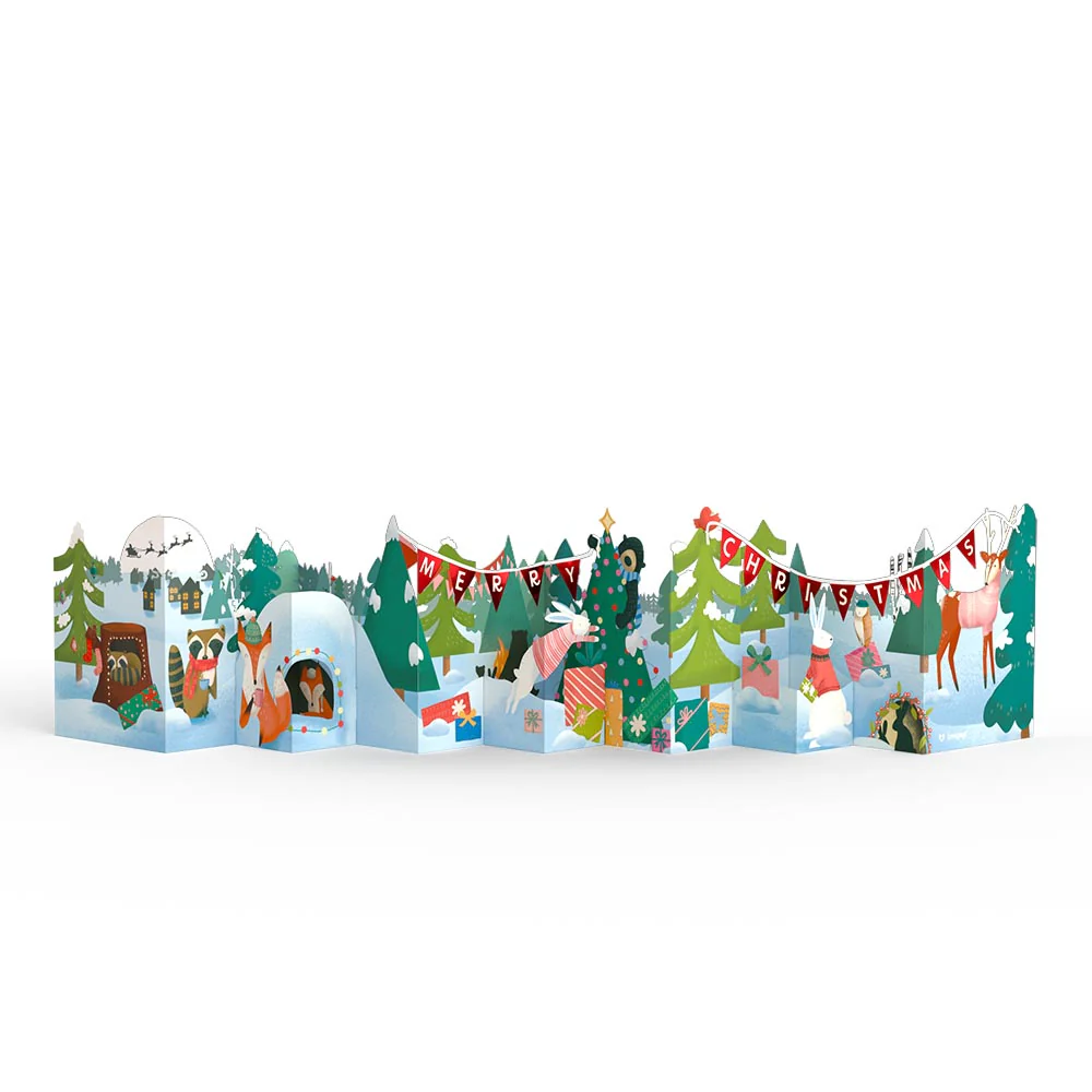 Christmas Woodland Scene Loooooong Card™ (Expands to 2 feet) - Image 6