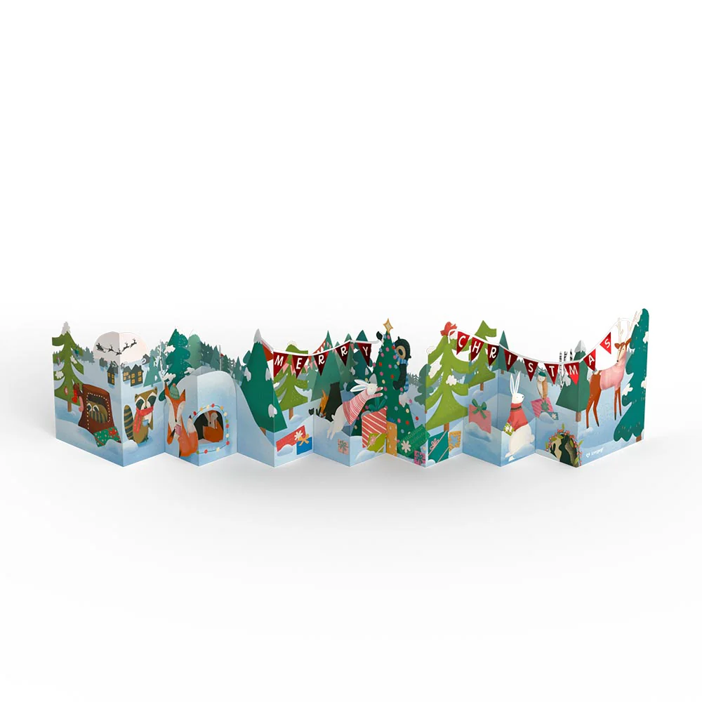 Christmas Woodland Scene Loooooong Card™ (Expands to 2 feet) - Image 7