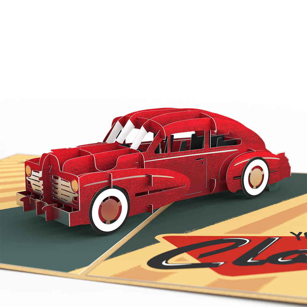 Classic Car 60th Birthday Pop-Up Card and Sentiment Set - Image 3