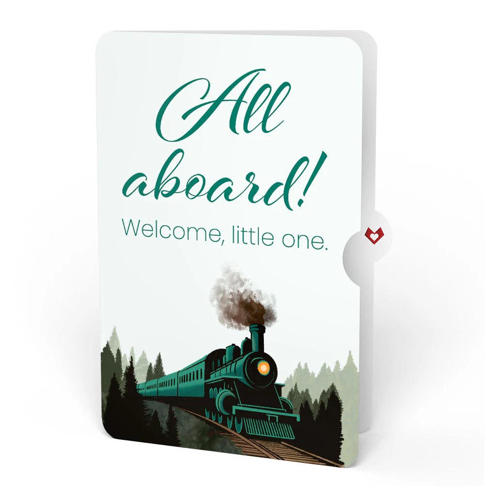 Classic Train New Baby Pop-Up Card and Sentiment Set - Image 4