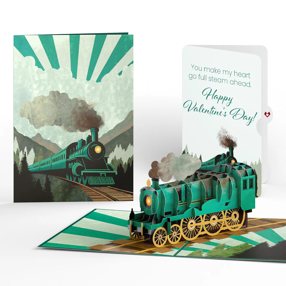Classic Train Valentine's Day Pop-Up Card and Sentiment Set