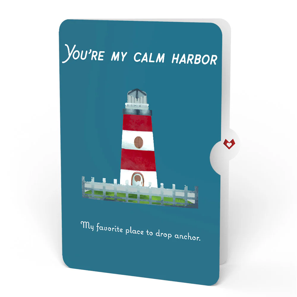 Coastal Lighthouse Love Pop-Up Card and Calm Harbor Sentiment Set - Image 4