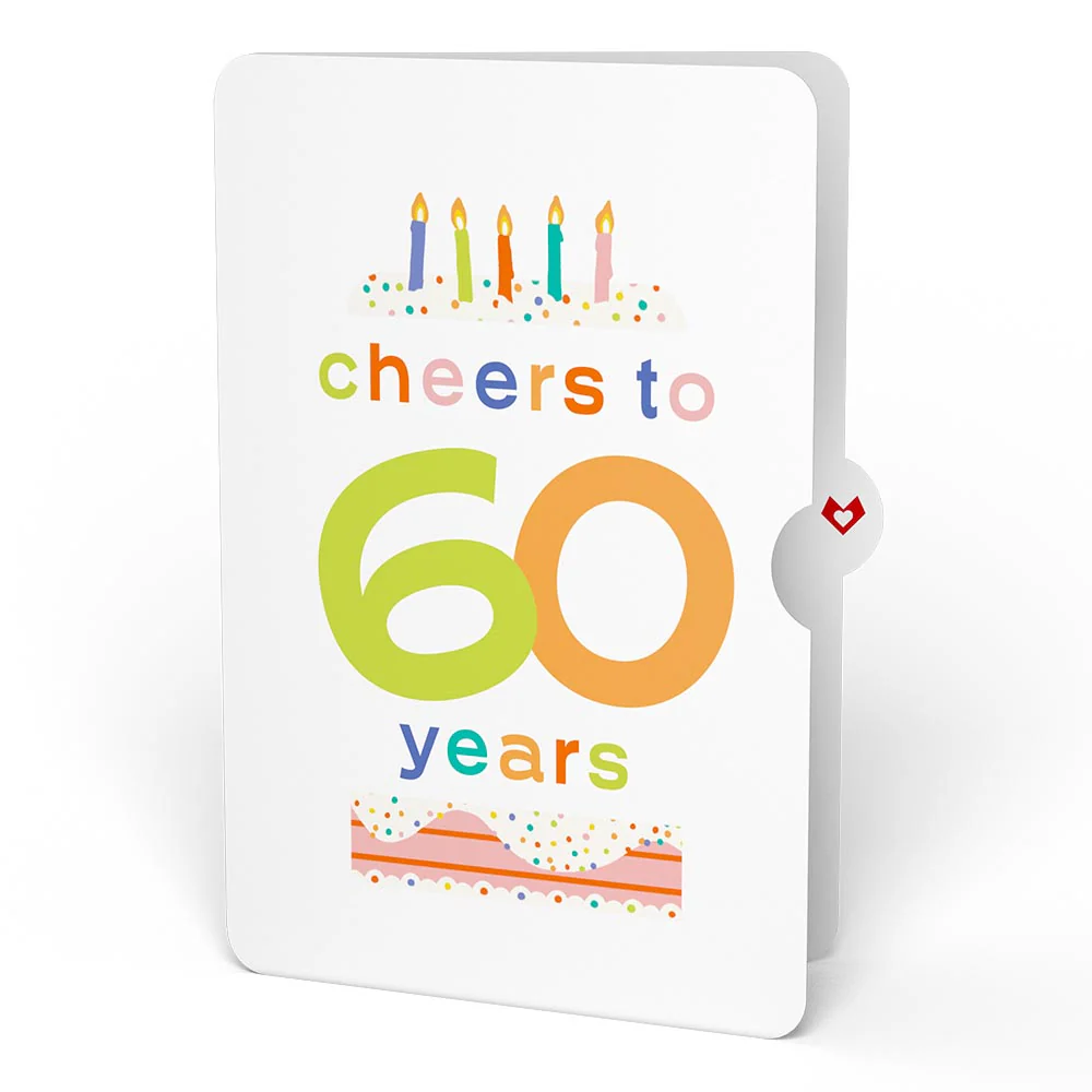Confetti Cake 60th Birthday Pop-Up Card and Sentiment Set - Image 4