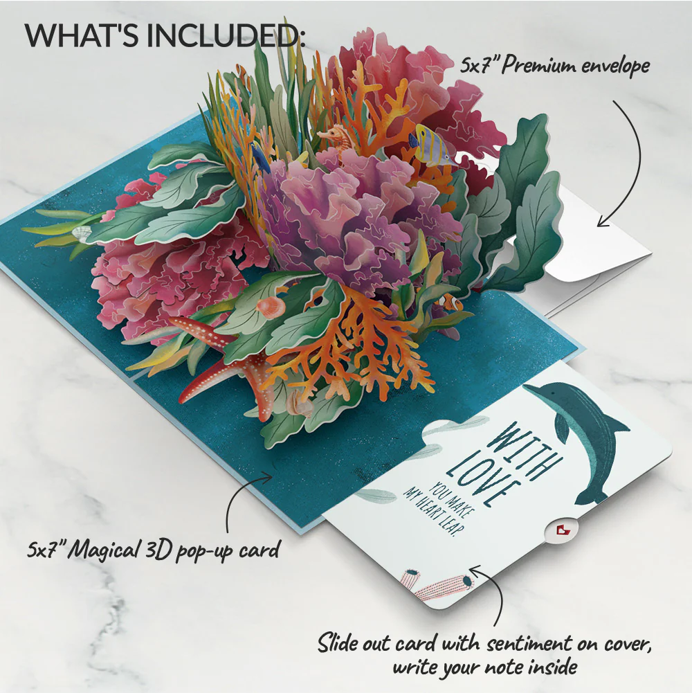 Coral Reef Wonders Love Pop-Up Card and Sentiment Set - Image 2